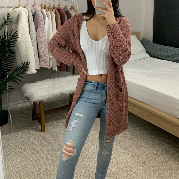 🆕 Jennah - Mauve Popcorn Cardigan - Picture 6 of 6